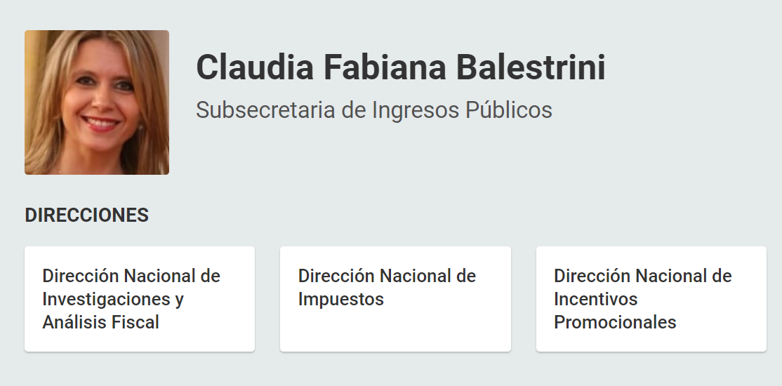 Actualmente funcionaria pública en Subsecretaría de Ingresos Públicos